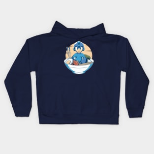 Blue Robot Ramen Kids Hoodie